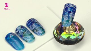 Stamping nail art on Holo glitter base - Preview