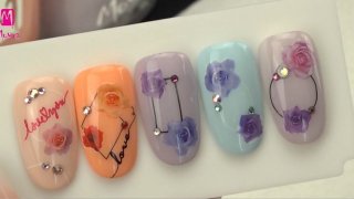 Rose nail decoration - Nail art sticker and stamping