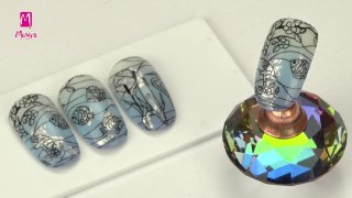 Stamping gradient nail art effected with nail foil - Preview