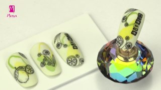 Layered stamping nail art with fresh colours - Preview