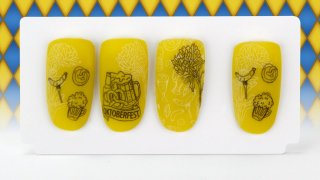 Simple stamping nail art inspired by Oktoberfest