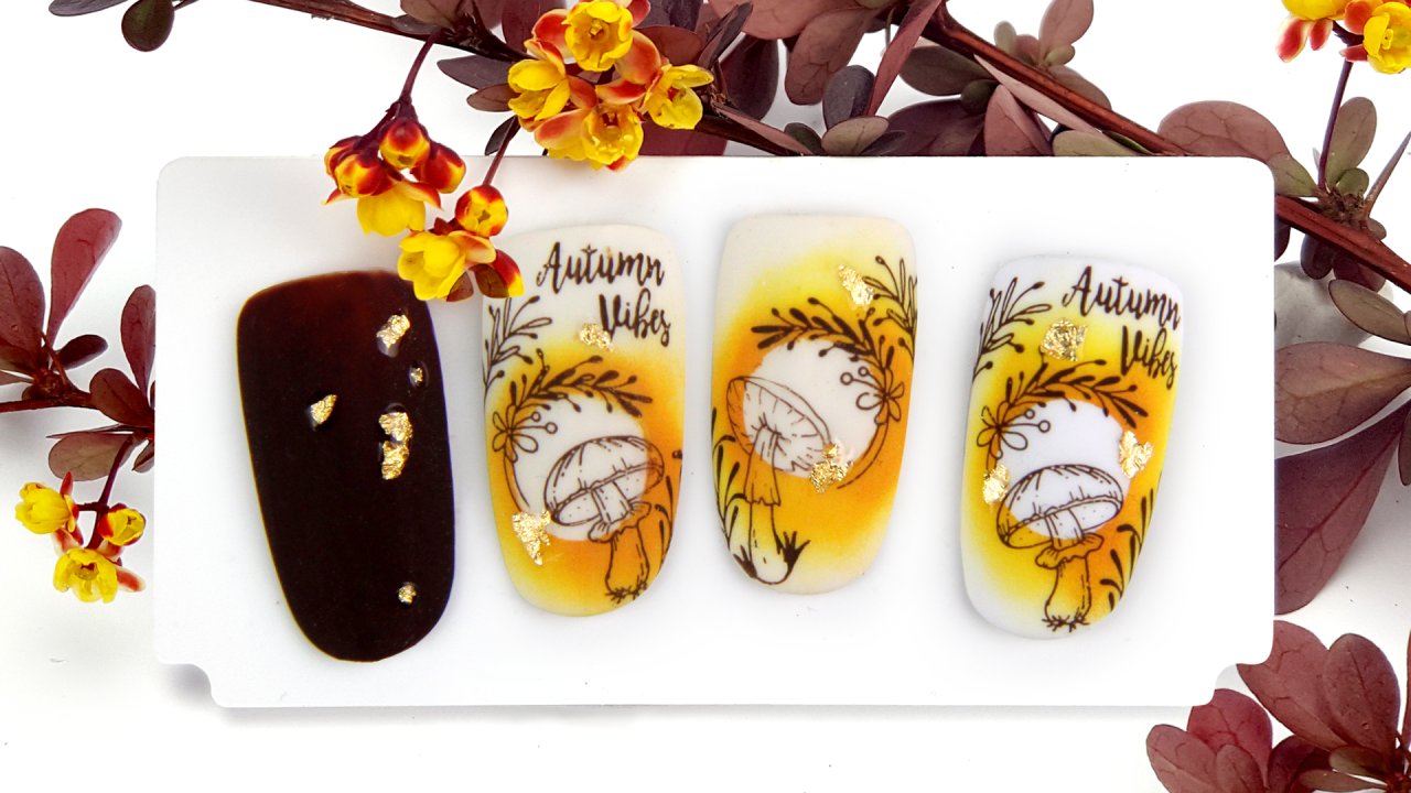 Autumn Nail Tip Design with Leaves - wide 11