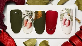 Autumn nail art from Norka with aquarelle paint