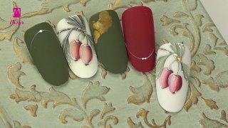 Autumn nail art from Norka with aquarelle paint - Preview