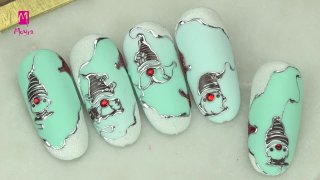 Fabulous stamping nail with hand-painted motifs - Preview