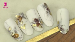 Christmas nails in vintage mood with brown shades - Preview