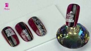 Magical, glittering red nail art for December - Preview