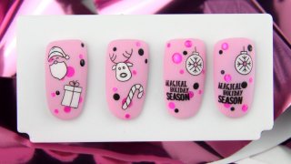 Christmas nail art with Artfetti dots and stamping