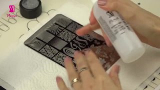 Stamping pattern effected with Spotlight powder