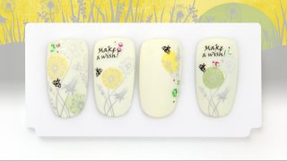 Floral nail art with ladybug for spring