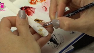 Hand-painted, charming spring nail art