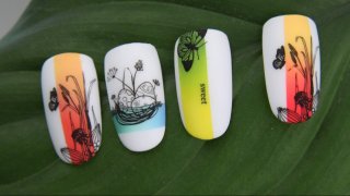 Spring motif on ombre background