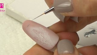 White stamping design with beads