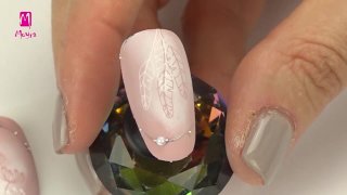 White stamping design with beads - Preview