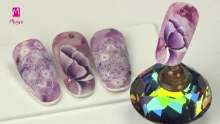 Purple cup-shaped flower on a marble base - Preview