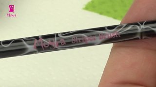 Floral stamping nail art combined with sticker