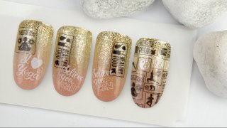 Glittering gradient from gel polish and acrylgel