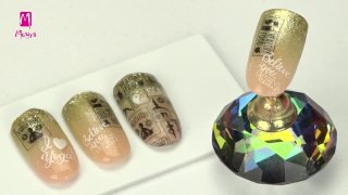 Glittering gradient from gel polish and acrylgel - Preview