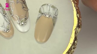 Hand-painted nail art with stained glass look - Preview