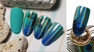 Stamping and painting on holo mirror base