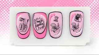 Nail art in pop art cartoon style