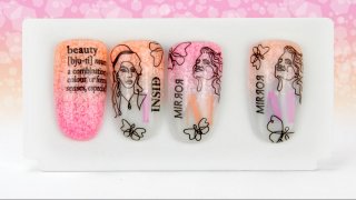 Stamping nail art on Candy Flake ombre base
