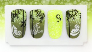 Layered stamping nail art with fresh colours