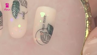 Nature-like nail art with effected stamping motif - Preview