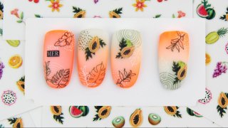 Fresh fruity nail art with self-adhesive sticker