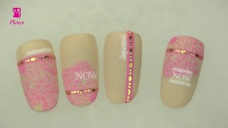 Wonderful lace-like manicure with nail art strip - Preview