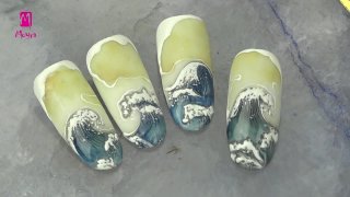 Stamping patterns filled with aquarelle for summer - Preview