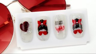 Girlish nail art in rockabilly style