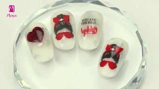 Girlish nail art in rockabilly style - Preview