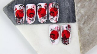 Stamping nail art inspired by a popular movie