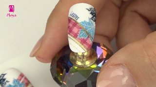 Stamping nail art made with masking sticker - Preview