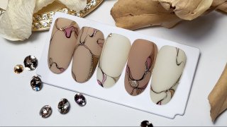 Clean and elegant, hand-painted nail art