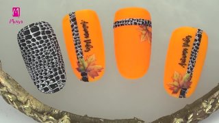 Colourful sticker nail art inspired by autumn - Preview