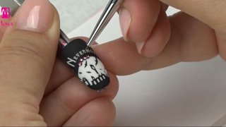 Halloween nail art inspired by Wednesday