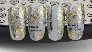 Metallic shiny nail art with gradient effect