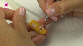 Colourful sticker nail art for autumn