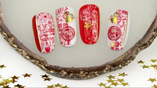 Nail art with Santa motif for the festive season