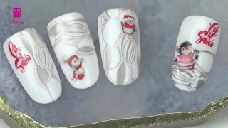 Sticker nail art on effected stamping pattern - Preview
