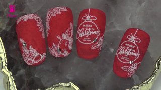 Wonderful red stamping nail art for Christmas - Preview