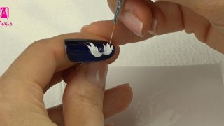 Handpainted motives on magical blue diamond powder