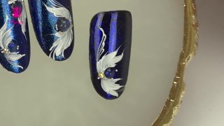 Handpainted motives on magical blue diamond powder - Preview