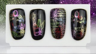 Nails for New Year's Eve with colourful effect