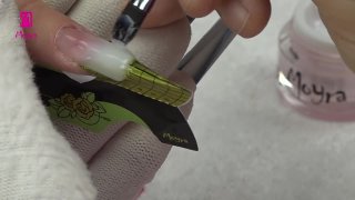 French and Baby boomer nails with winter design