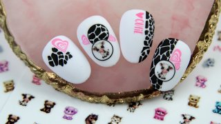 Stamping nail art with cute pet sticker