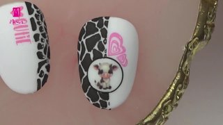 Stamping nail art with cute pet sticker - Preview