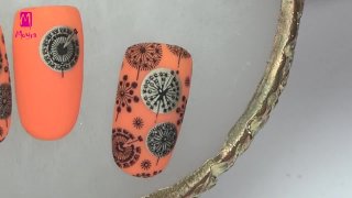 Dandelion nail art with Stamping plate 139 March - Preview